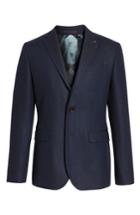 Men's Ted Baker London Modern Slim Fit Herringbone Blazer (l) - Blue