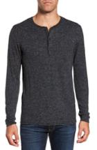 Men's Billy Reid Speckled Henley Sweater, Size - Blue