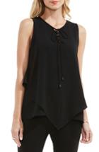 Women's Vince Camuto Lace-up Tiered Blouse - Black