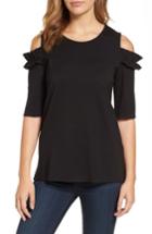 Women's Halogen Ruffle Cold Shoulder Tee