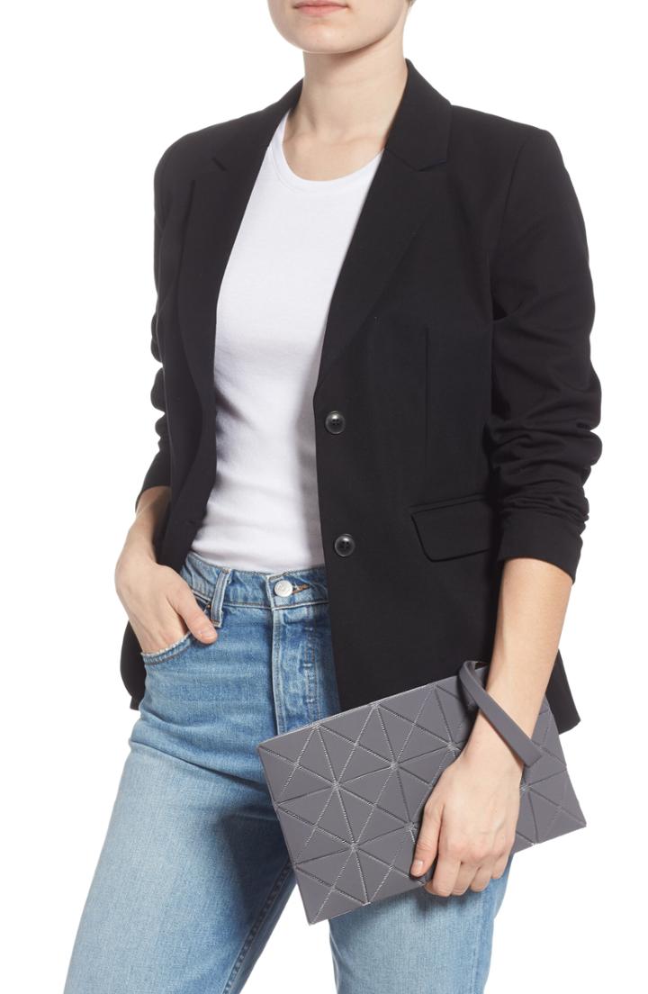 Bao Bao Issey Miyake Lucent Faux Leather Wristlet - Grey