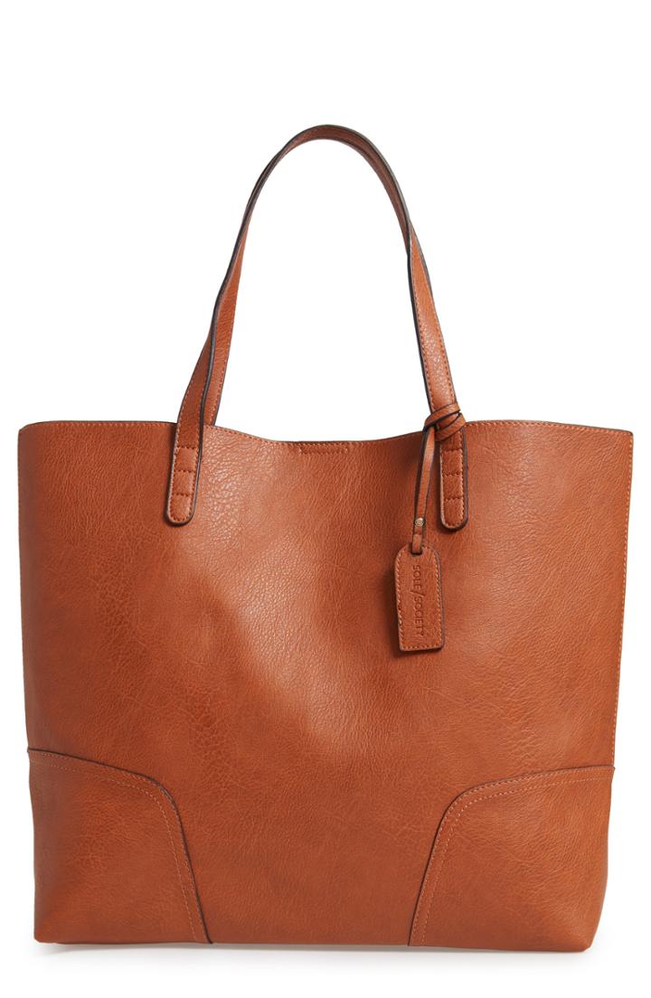 Sole Society Lilyn Faux Leather Tote - Beige