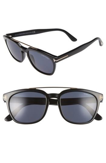 Men's Tom Ford Holt 54mm Sunglasses - Shiny Black/ Smoke