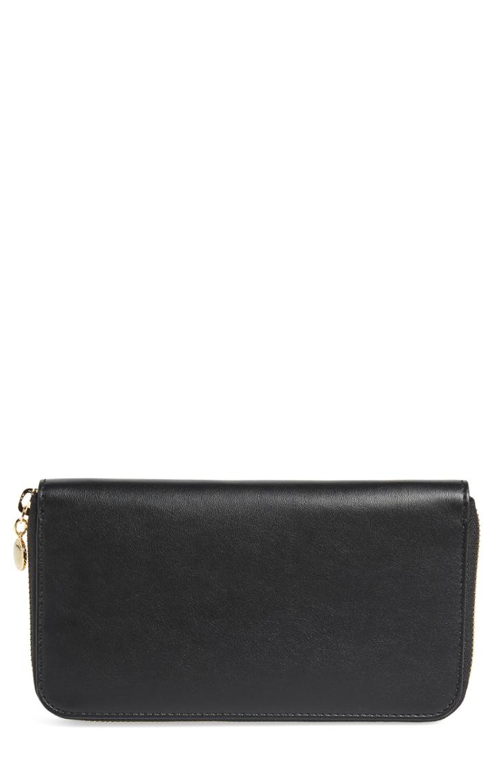 Women's Stella Mccartney Alter Nappa Perforated Logo Faux Leather Wallet - Brown