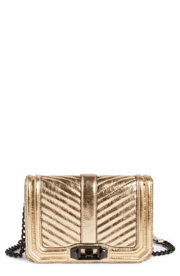 Rebecca Minkoff Small Love Metallic Leather Crossbody Bag - Metallic