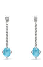 Women's David Yurman Chatelaine Cable Stick Drop Earrings With Gemstone & Diamond