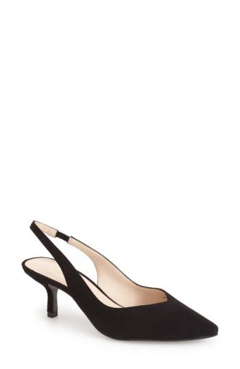 Women's Pelle Moda 'oasis' Pointy Toe Slingback Pump .5 M - Black
