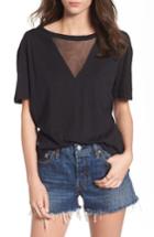 Women's Socialite Andrea Mesh Inset Tee - Black