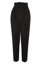 Women's Topshop Pleated Waist Peg Trousers Us (fits Like 0) - Black
