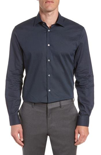 Men's John Varvatos Star Usa Regular Fit Dot Dress Shirt R - Blue