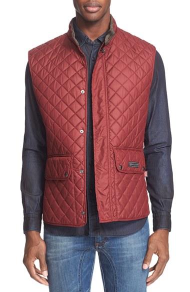 Men's Belstaff Technical Quilted Vest Eu - Red
