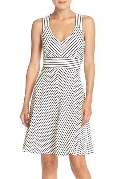 Women's Adrianna Papell Stripe Ottoman Knit Sundress - Ivory