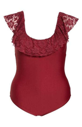 Women's Chelsea28 Capri Ruffle One-piece Swimsuit, Size - Red