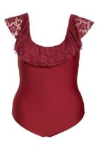Women's Chelsea28 Capri Ruffle One-piece Swimsuit, Size - Red