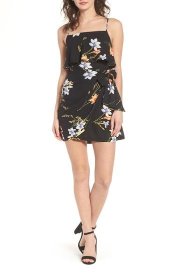 Women's Lush Popover Wrap Minidress - Black