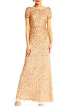 Women's Adrianna Papell Sequin Cowl Back Gown - Metallic