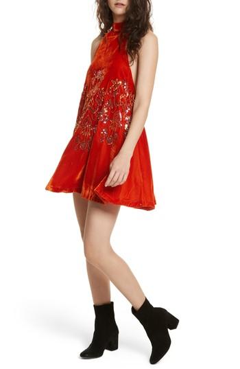 Women's Free People Jill's Sequin Swing Dress - Orange