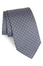Men's Salvatore Ferragamo Feudo Print Silk Tie, Size - Grey
