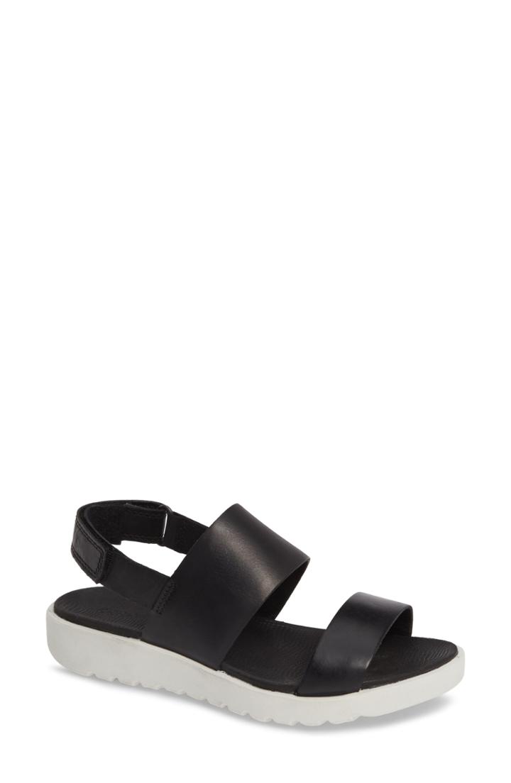 Women's Ecco 'freja' Two-strap Sandal -7.5us / 38eu - Black