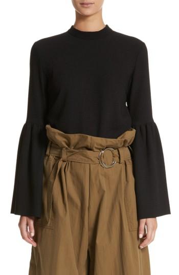 Women's Rejina Pyo Marta Bell Sleeve Crepe Blouse Us / 6 Uk - Black