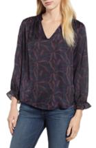 Women's Velvet By Graham & Spencer Sonoma Print Satin Blouse - Purple