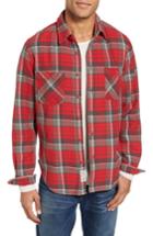 Men's Schott Nyc Classic Fit Plaid Flannel Shirt, Size - Red