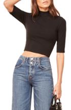 Women's Reformation Tara Mock Neck Crop Top
