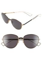 Women's Dior 'ultradior' 56mm Aviator Sunglasses - Matte Black/ Gold