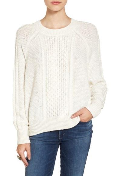 Women's Bp. Cable Knit Dolman Sweater, Size - Ivory
