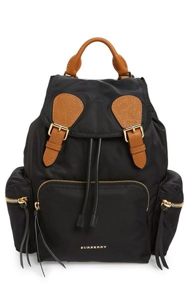 Burberry 'medium Runway Rucksack' Nylon Backpack - Black