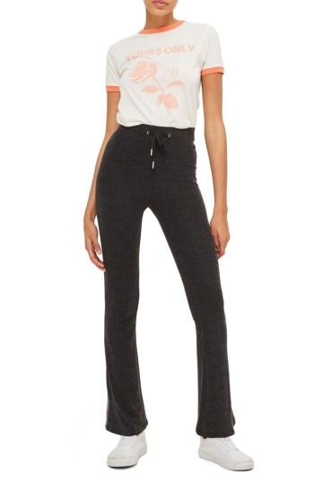 Petite Women's Topshop Soft Flare Pants P Us (fits Like 0-2p) - Black