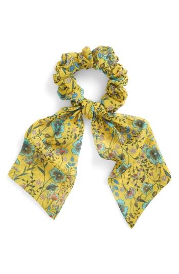 Tasha Floral Chiffon Pony Holder, Size - Yellow