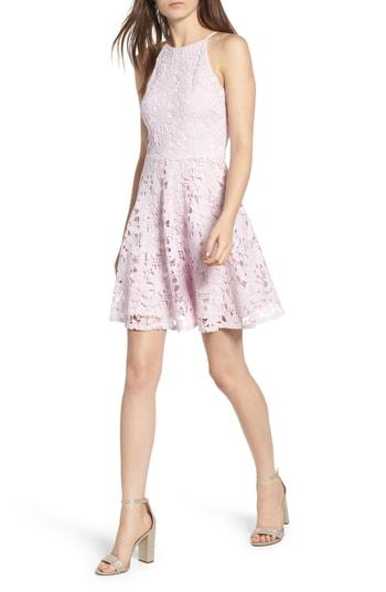 Women's Soprano Lace Skater Dress - Purple