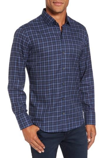 Men's Zachary Prell Goldstein Slim Fit Plaid Sport Shirt - Blue