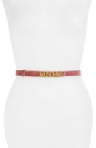 Women's Moschino Logo Plate Skinny Velvet Belt