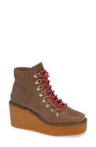 Women's Cecelia New York Helga Platform Wedge Sneaker .5 M - Beige