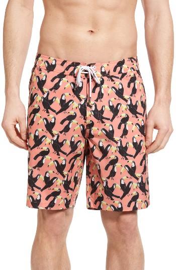 Men's Bonobos Print Board Shorts - Orange