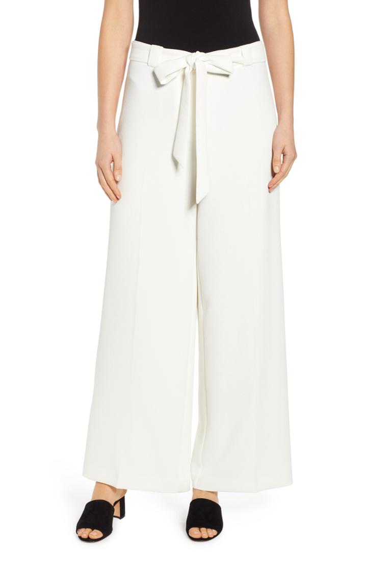 Women's Vince Camuto Parisian Crepe Belted Wide Leg Pants