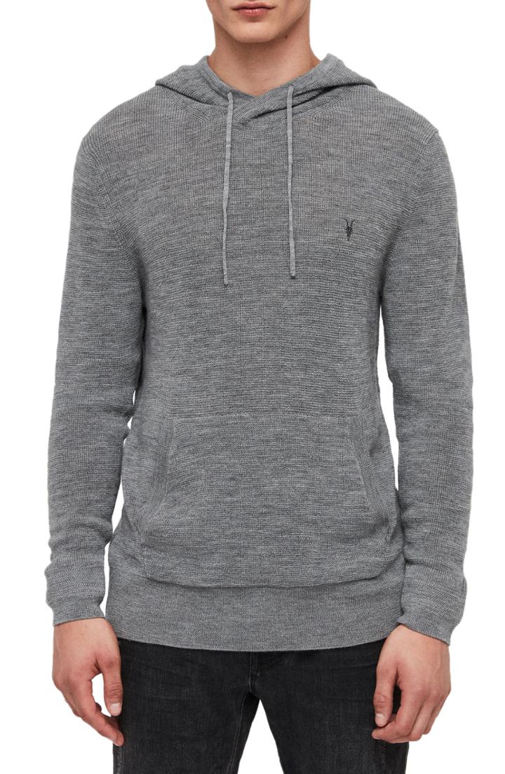 Men's Allsaints Ivar Slim Fit Merino Wool Hoodie - Grey