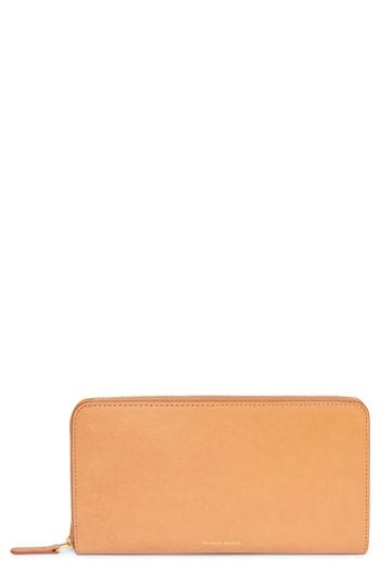 Women's Mansur Gavriel Continental Zip Leather Wallet - Beige