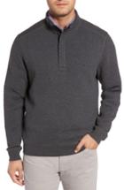 Men's Tommy Bahama Quiltessential Standard Fit Quarter Zip Pullover, Size - Grey