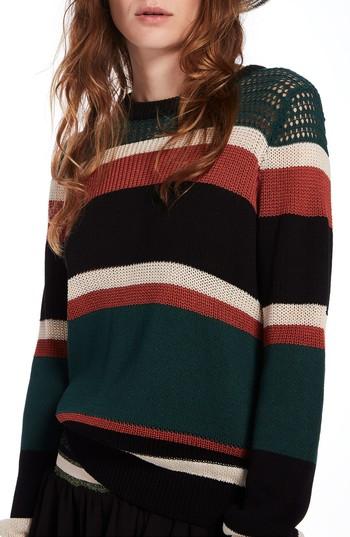Women's Scotch & Soda Stripe Crewneck Sweater - Red