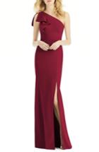 Women's After Six Bow One-shoulder Gown - Burgundy