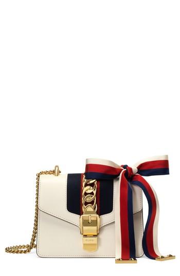 Gucci Mini Sylvie Leather Shoulder Bag - White