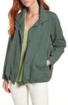Women's Eileen Fisher Sueded Organic Cotton & Hemp Jacket, Size - Green
