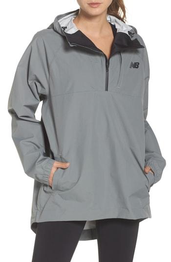 Women's New Balance 247 Luxe Water Resistant Anorak Jacket - Green