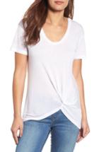 Women's Halogen Knot Front Tee - White