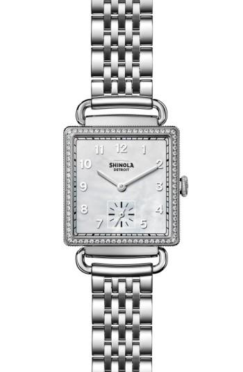 Women's Shinola Cass Diamond Bracelet Watch, 28mm
