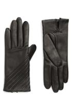 Women's Rag & Bone Slant Lambskin Leather Gloves - Black