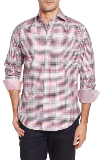 Men's Thomas Dean Check Sport Shirt - Red